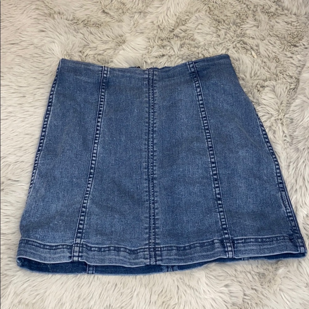 Free People Ribbed Denim Skirt